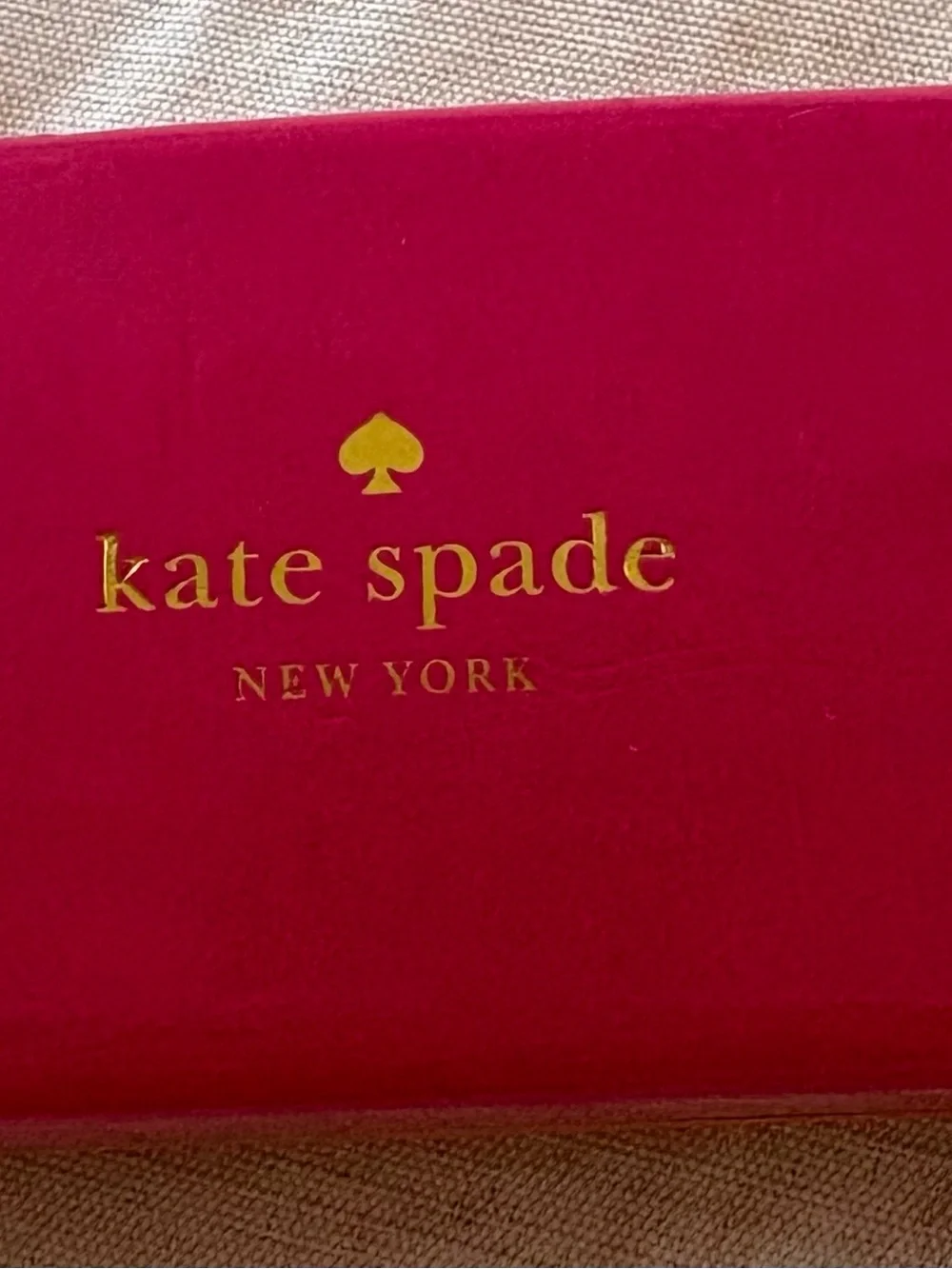 kate spade Pink and Gold Logo Glasses Case